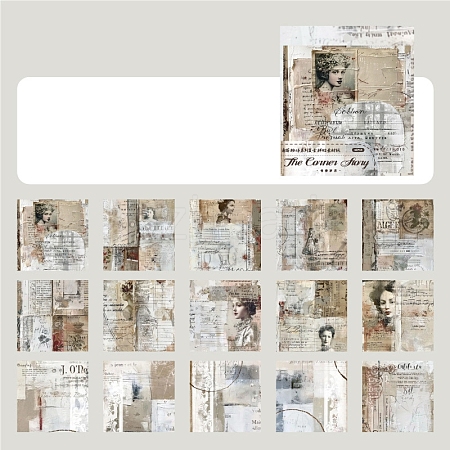 45Pcs Vintage Picture Stickers DIY Handmade Scrapbook Photo Albums STIC-Q007-01D-1