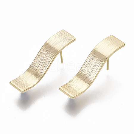 Brass Stud Earring Findings KK-R132-056-NF-1