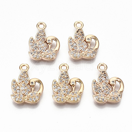 Brass Micro Pave Cubic Zirconia Pendants KK-S359-003-RS-1