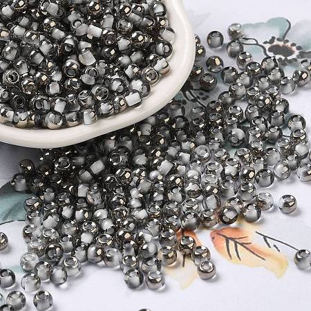 Transparent Inside Colours Glass Seed Beads SEED-H002-A-C218-1