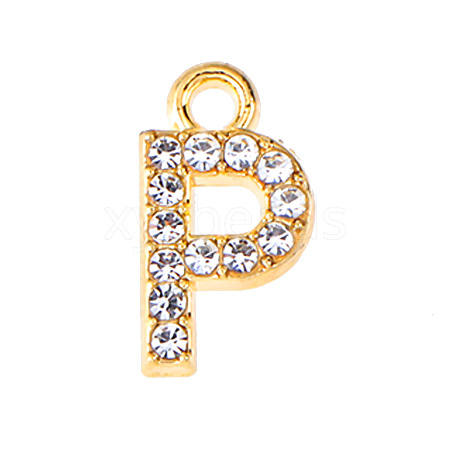 Golden Tone Alloy Rhinestone Pendants PW-WGCC773-16-1