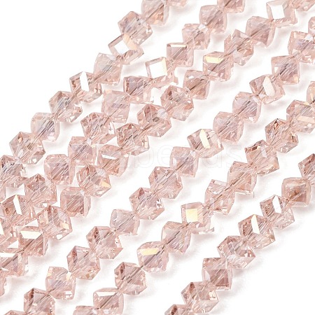 Electroplate Transparent Glass Beads Strands GL-CBA7A17-01A-02-1