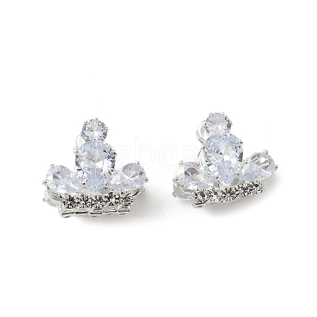 Brass Micro Pave Cubic Zirconia Beads KK-S336-15S-A-1