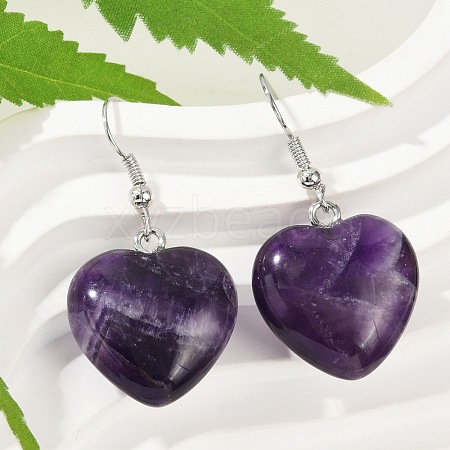 Natural Amethyst Dangle Earrings EJEW-E218-06P-1