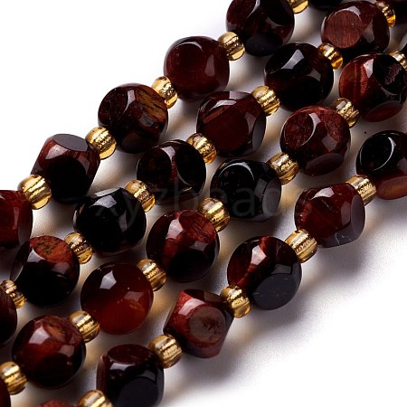 Natural Red Tiger Eye Beads Strand G-M367-19C-1