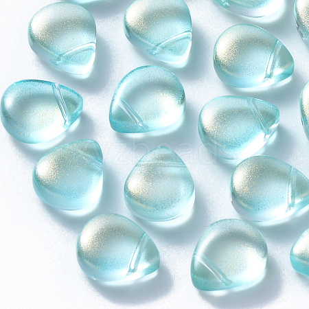 Transparent Spray Painted Glass Beads GLAA-T016-29D-1