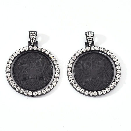 Alloy Pendant Cabochon Settings X-PALLOY-S107-005EB-RS-1