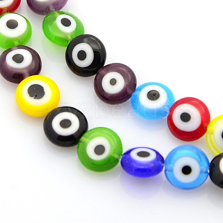 Handmade Evil Eye Lampwork Bead Strands LAMP-J029-8mm-M-1