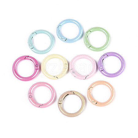Spray Painted Alloy Spring Gate Rings X-PALLOY-T092-74-1