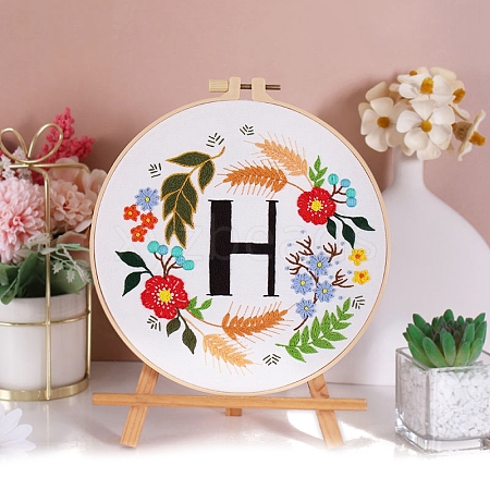 DIY Flower Pattern Embroidery Kits for Starter PW-WGF0B44-01-1