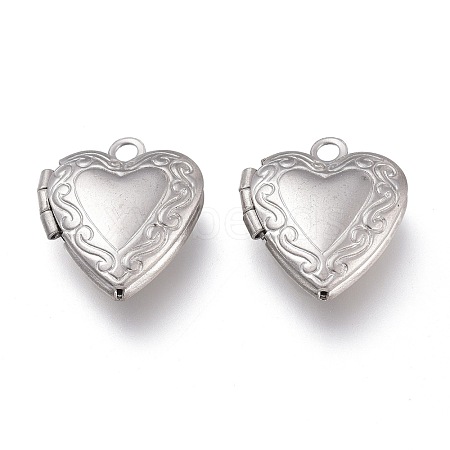 Non-Tarnish 316 Stainless Steel Locket Pendants STAS-Z010-03B-1