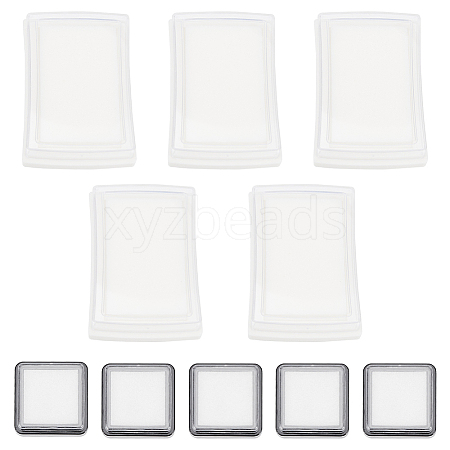 Gorgecraft 10Pcs 2 Styles Plastic Blank Ink Pads AJEW-GF0008-19-1