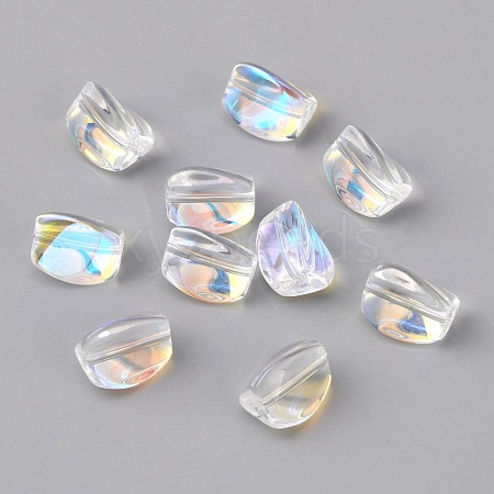 10Pcs Electroplate Transparent Glass Beads EGLA-WH0001-06A-1