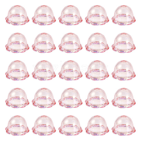 30Pcs UV Plating Acrylic Bead Caps PACR-TA0001-20C-1