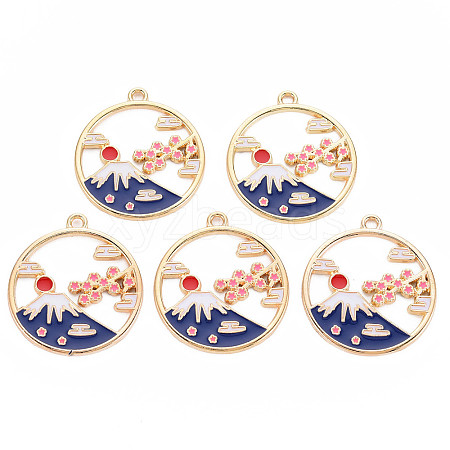 Alloy Enamel Pendants X-ENAM-S126-112-NR-1