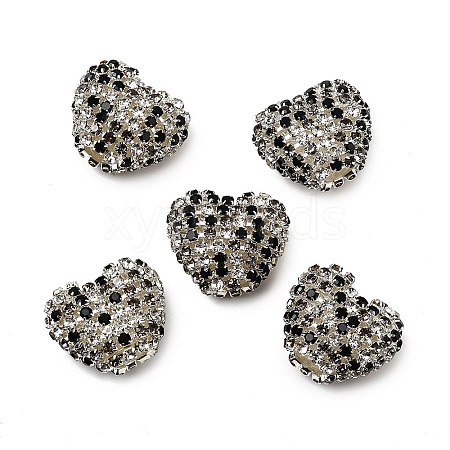 Sparkling Acrylic Heart Beads with Rhinestone Embellishment OACR-NH0001-02A-06-1