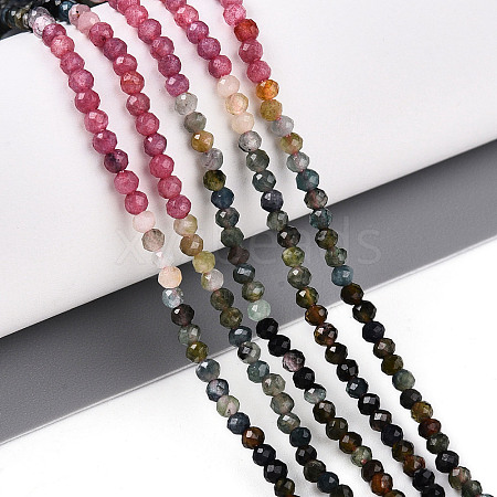 Gradient Color Natural Tourmaline Beads Strands G-T141-68B-1