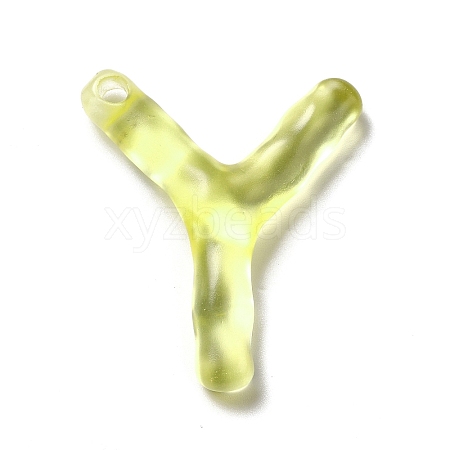 Transparent Resin Alphabet Pendants LS-RESI-C028-02Y-1