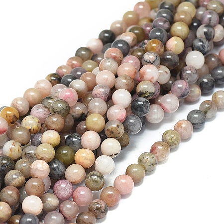 Natural Rhodonite Beads Strands G-G828-02-6mm-1