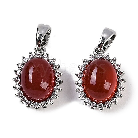 Natural Carnelian(Dyed & Heated) Oval Charms KK-P283-40P-1