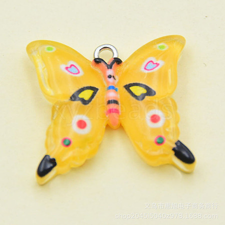 Transparent Resin Pendants RESI-G046-02P-01-1