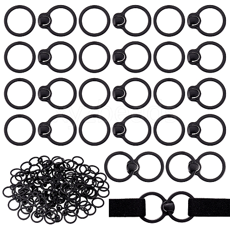Ring Plastic Front Closure Bra Hook FIND-WH0291-30-1