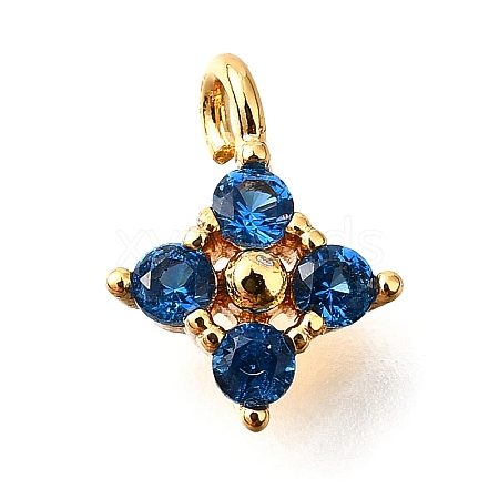 Brass Micro Pave Cubic Zirconia Pendants KK-D356-07A-G-1
