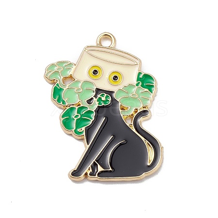 Alloy Enamel Pendants PALLOY-O108-02LG-02-1