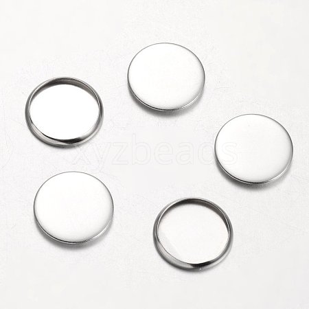 Tarnish Resistant Stainless Steel Plain Edge Bezel Cups STAS-M226-03B-1