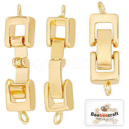 Beebeecraft 6 Sets Brass Fold Over Clasps KK-BBC0001-65-1