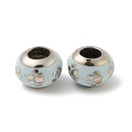 Platinum Tone Alloy Enamel European Beads FIND-E044-12P-1