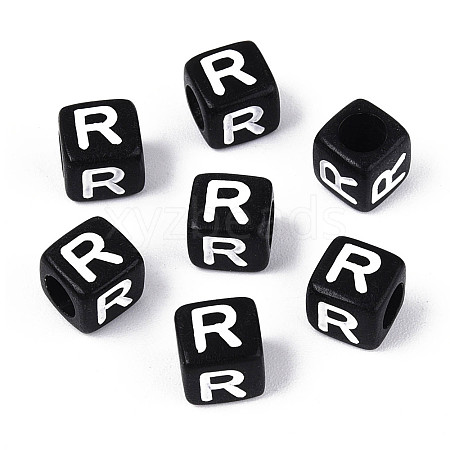 Initial Acrylic Horizontal Hole Beads OACR-ZX006-35R-1