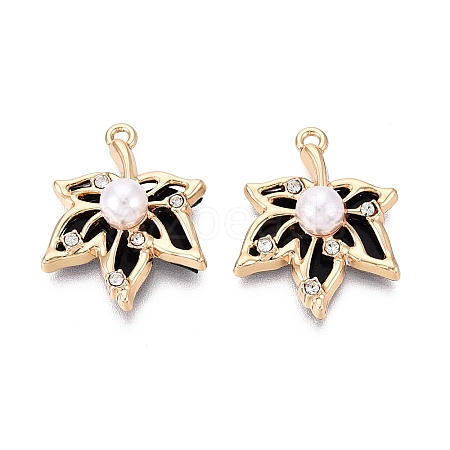 Alloy with ABS Imitation Pearl & Crystal Rhinestone & Acrylic Pendants PALLOY-Q466-04G-06-1