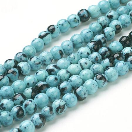 Synthetic Ocean White Jade Bead Strands G-J350-10mm-07-1