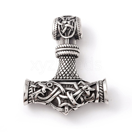 Tibetan Style 304 Stainless Steel Pendants STAS-P305-52AS-1