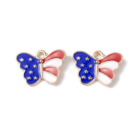 American Flag Style Alloy Enamel Pendants ENAM-K067-41-1