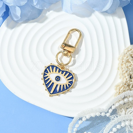 Heart with Evil Eye Alloy Enamel Pendant Decorations HJEW-YW00017-10-1