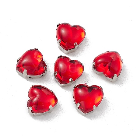 Heart Sew On Rhinestones OACR-E012-01P-10-1