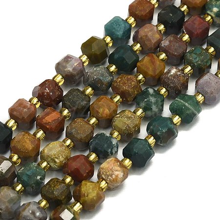 Natural Dalmatian Jasper Beads Strand G-I376-D76-01-1