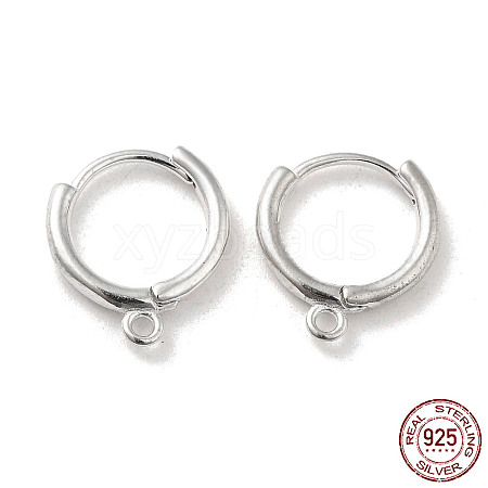 925 Sterling Silver Huggie Hoop Earring Findings STER-K174-15A-S-1