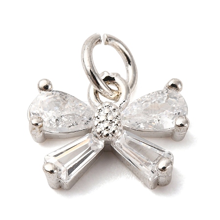 Brass Micro Pave Cubic Zirconia Pendants KK-D378-08S-1