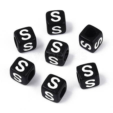 Initial Acrylic Horizontal Hole Beads X-OACR-ZX006-35S-1