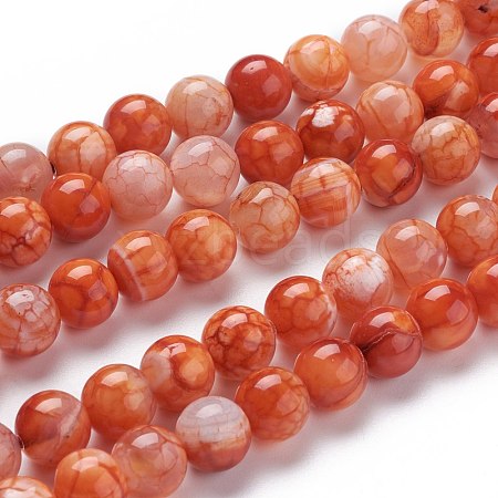 Dyed Natural Crackle Agate Bead Strands X-G-K414-8mm-06-1
