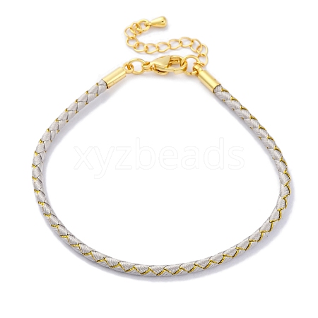 Polyester Cord Braided Bracelet Makings MAK-Z003-01G-15-1