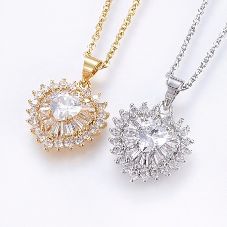 304 Stainless Steel Pendant Necklaces NJEW-H486-03-1