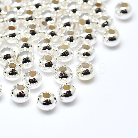 Brass Solid Round Beads KK-M085-28S-NR-1