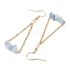 304 Stainless Steel with Natural Aquamarine Dangle Earrings EJEW-JE06010-03-4