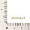 Round Glass Beaded Connector Charms with Rack Plating Real 18K Gold Plated Brass Findings KK-M266-21G-3