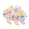 UV Plating Rainbow Iridescent Drawbench Acrylic Beads OACR-E009-09-1