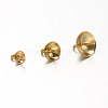 Ion Plating(IP) 304 Stainless Steel Cup Pearl Peg Bails Pin Pendants STAS-F094-03B-G-4